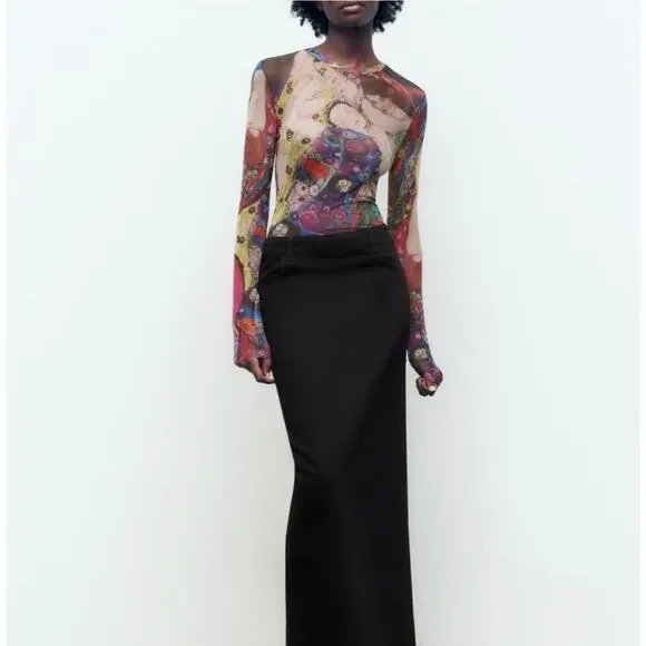 perfumeのっち着用】MarblePrint Sheer Top mame